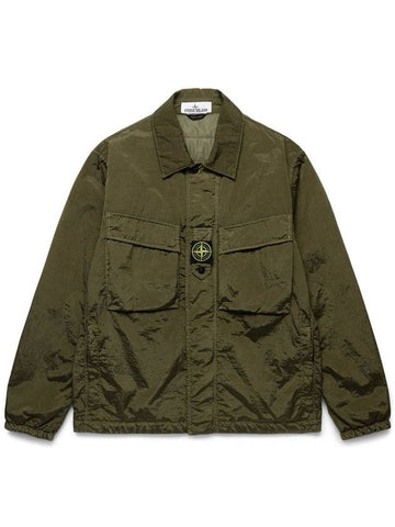 Lightweight Shirt Jacket Khaki - STONE ISLAND - BALAAN 1