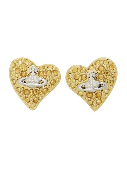 Women's Tiny Diamante Heart Earrings Gold - VIVIENNE WESTWOOD - BALAAN 2