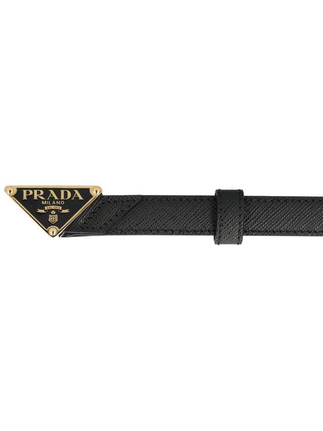 Saffiano Leather Belt Black - PRADA - BALAAN 3