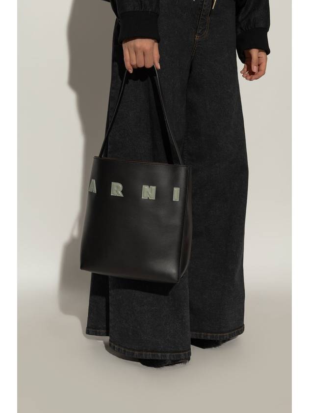 Museo Logo Patch Small Tote Bag Black - MARNI - BALAAN 3