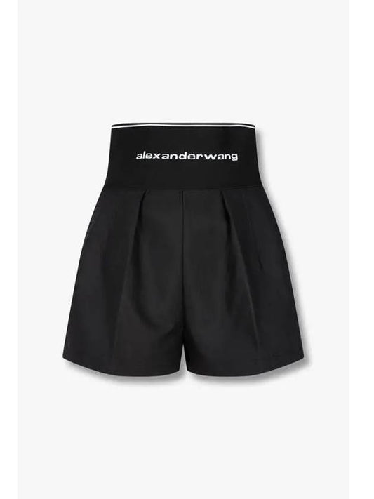 Logo banding safari shorts black - ALEXANDER WANG - BALAAN 1