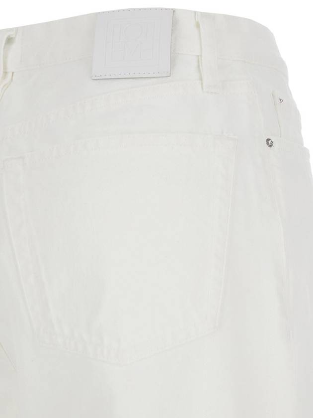 Twisted Seam Denim Straight Jeans Off White - TOTEME - BALAAN 4