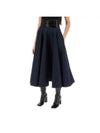 Leather Belt Denim A-Line Skirt Blue - ALAIA - BALAAN 5