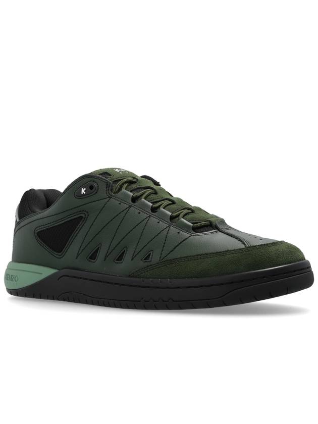 Men s Low Top Sneakers Kenzo Leather Green - KENZO - BALAAN 5