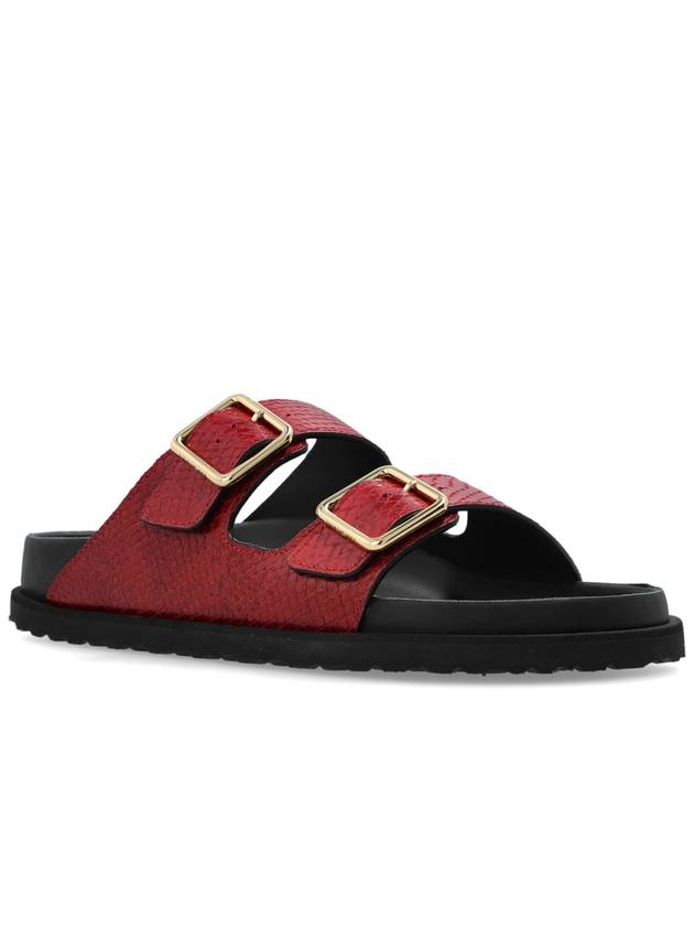 Birkenstock 1774 Slides Arizona Lined, Women's, Red - BIRKENSTOCK - BALAAN 4