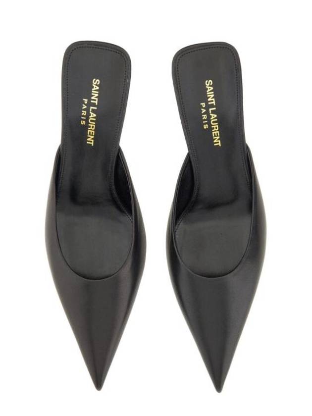 Women's Barbara Smooth Leather Mules Black - SAINT LAURENT - BALAAN 6