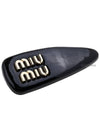 Logo Patent Leather Hair Clip Black - MIU MIU - BALAAN 4