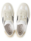 Leather Suede Low Top Sneakers White Black - TOD'S - BALAAN 3