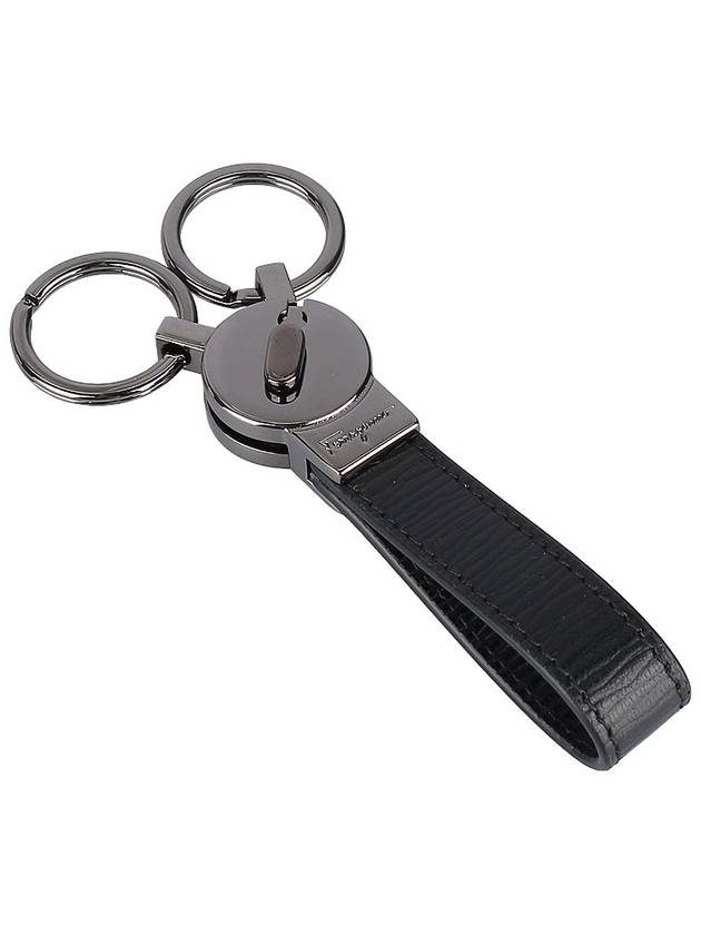 Gancini Revival Key Holder Black - SALVATORE FERRAGAMO - BALAAN 10