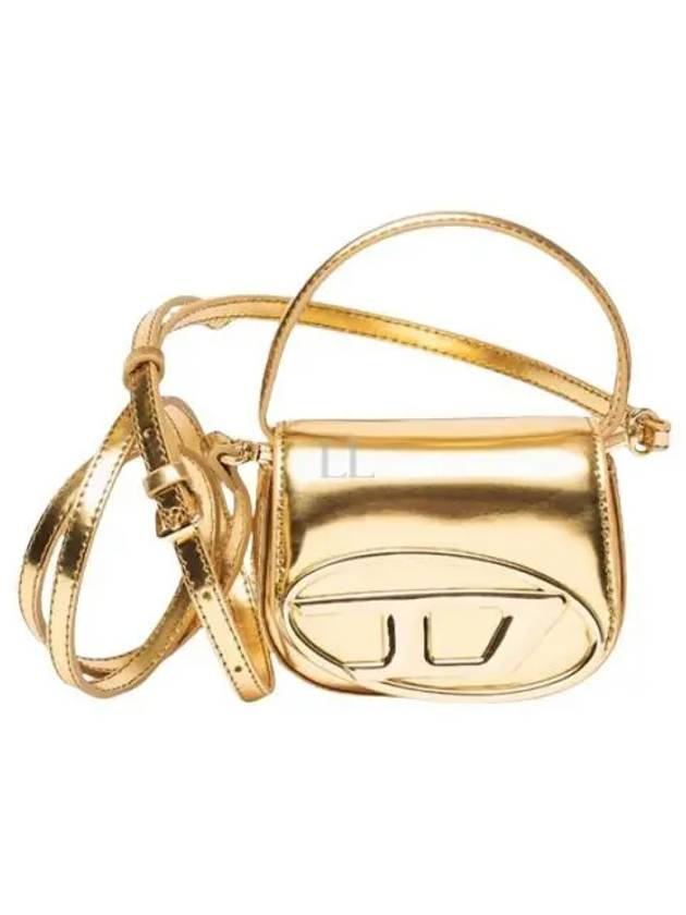 1DR Compact Mirrored Leather Shoulder Bag Gold - DIESEL - BALAAN 2