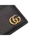 Black leather gold plated GG Marmont card wallet - GUCCI - BALAAN 7