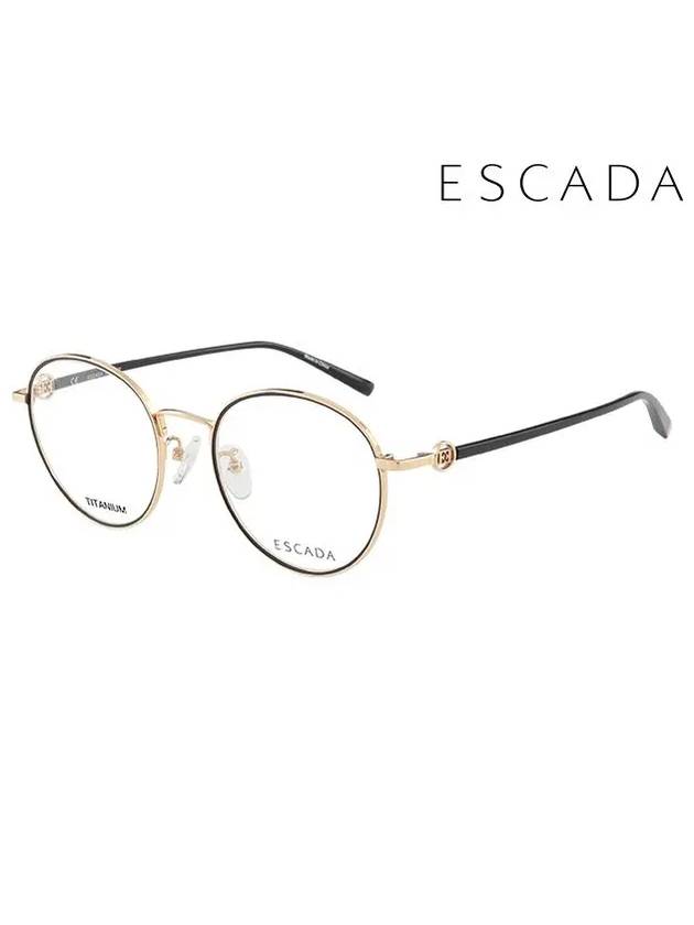 Glasses Frame VES B35F 0301 Round Titanium Men Women - ESCADA - BALAAN 1