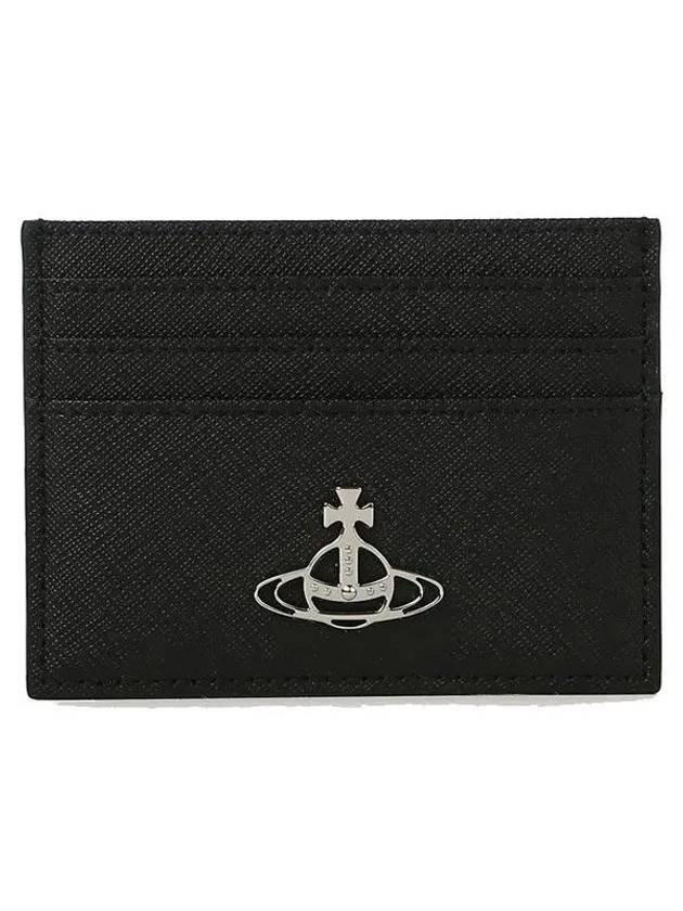 Logo Plaque Leather Card Wallet Black - VIVIENNE WESTWOOD - BALAAN 2