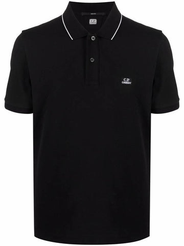 Men's Logo Short Sleeve Polo Shirt Black - CP COMPANY - BALAAN.