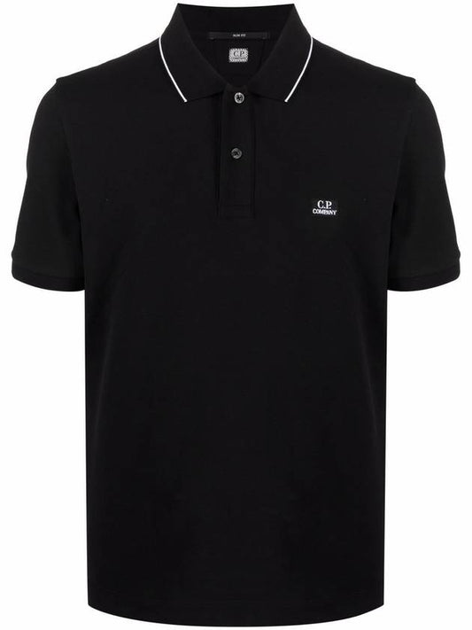Men's Logo Short Sleeve Polo Shirt Black - CP COMPANY - BALAAN.