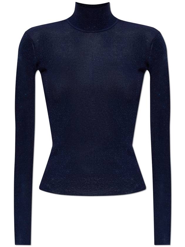 Self Portrait Turtleneck With Lurex Thread, Women's, Navy Blue - SELF PORTRAIT - BALAAN 1