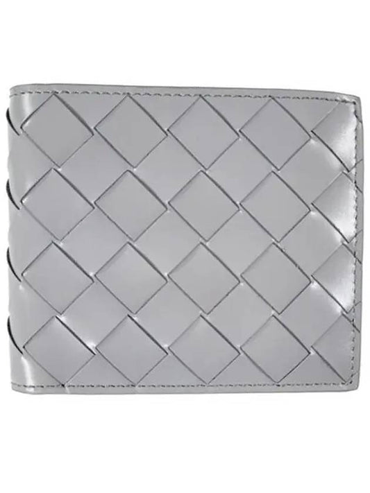 Intrecciato leather wallet gray - BOTTEGA VENETA - BALAAN 1