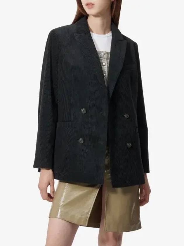 Lucy Double-Breasted Corduroy Blazer Jacket Black - A.P.C. - BALAAN 2