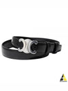 Silver Triomphe Calfskin Belt Black - CELINE - BALAAN 2