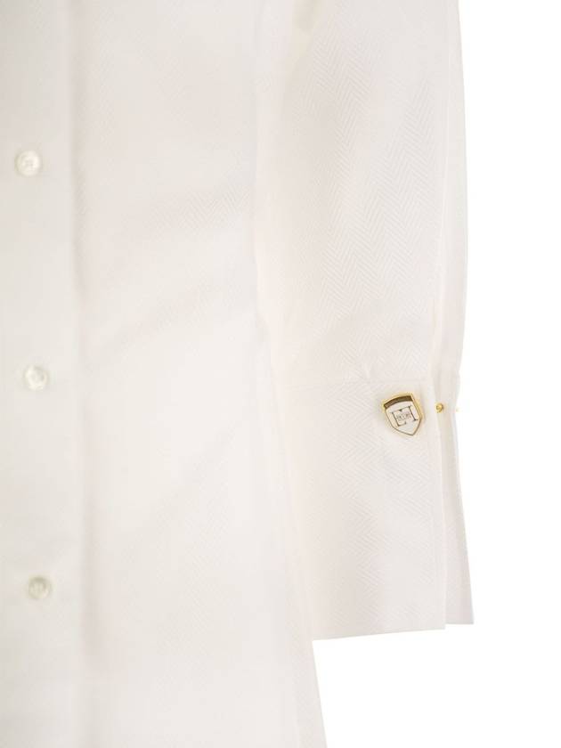 Chevron poplin shirt with darts - ELISABETTA FRANCHI - BALAAN 4