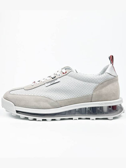 Vitello Calf Leather Clear Sole Tech Runner Sneakers White - THOM BROWNE - BALAAN 2