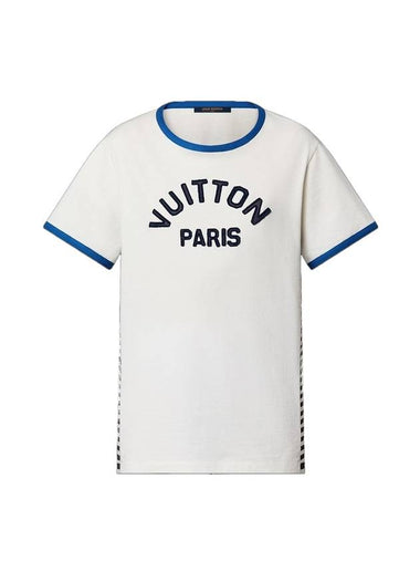 Paris Crew Neck Striped Cotton Short Sleeve T-Shirt White - LOUIS VUITTON - BALAAN 1