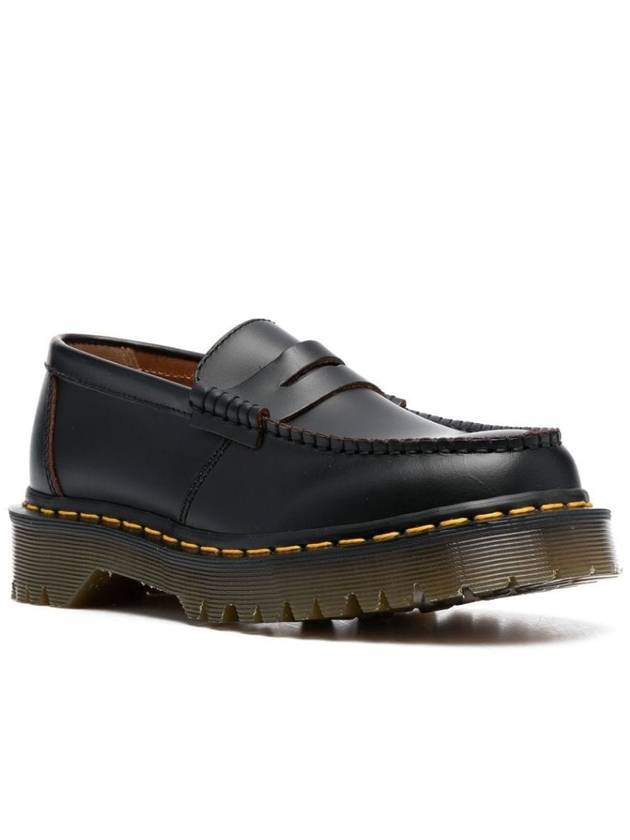 Fenton Becks Yellow Stitch Quillon Leather Loafers Black - DR. MARTENS - BALAAN 3