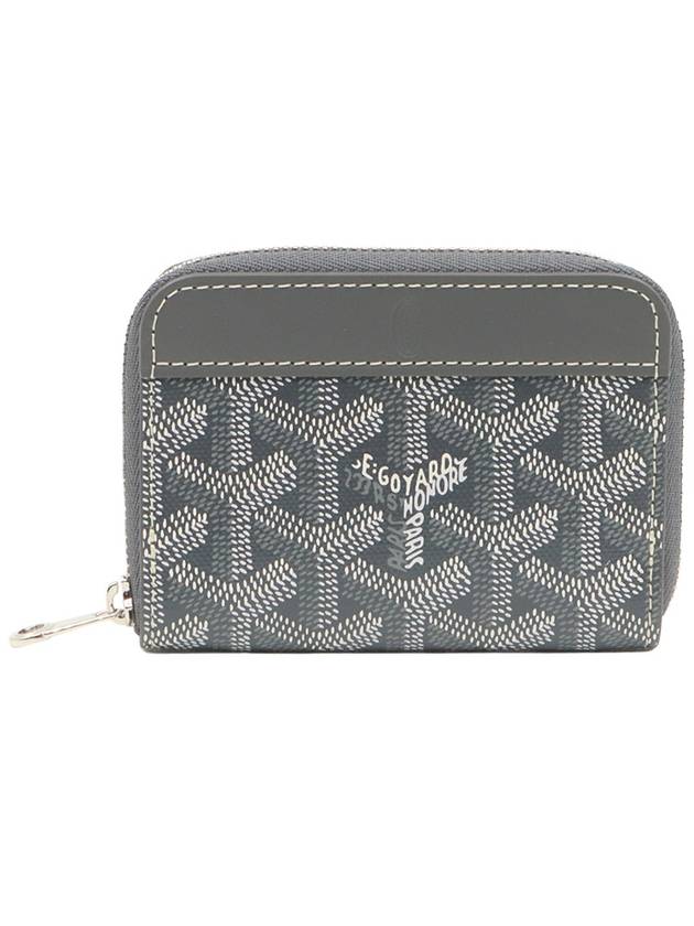 Gray Goyadin Canvas Matignon Zipper Mini Card Wallet MATIGNMINTY51CL51P - GOYARD - BALAAN 1