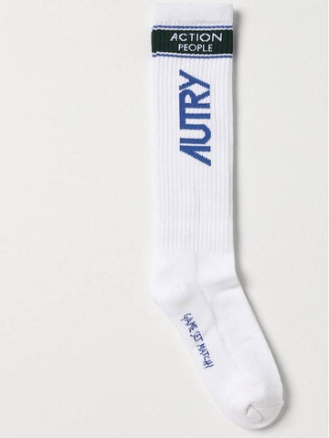 Autry socks in stretch cotton with jacquard logo - AUTRY - BALAAN 1