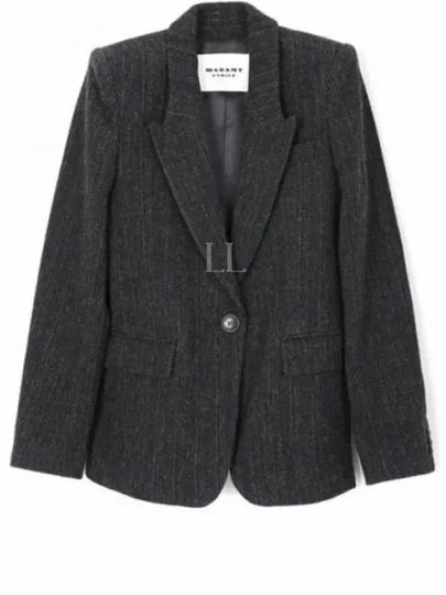 Kerstin Single Breasted Virgin Wool Blazer Jacket Black - ISABEL MARANT - BALAAN 2