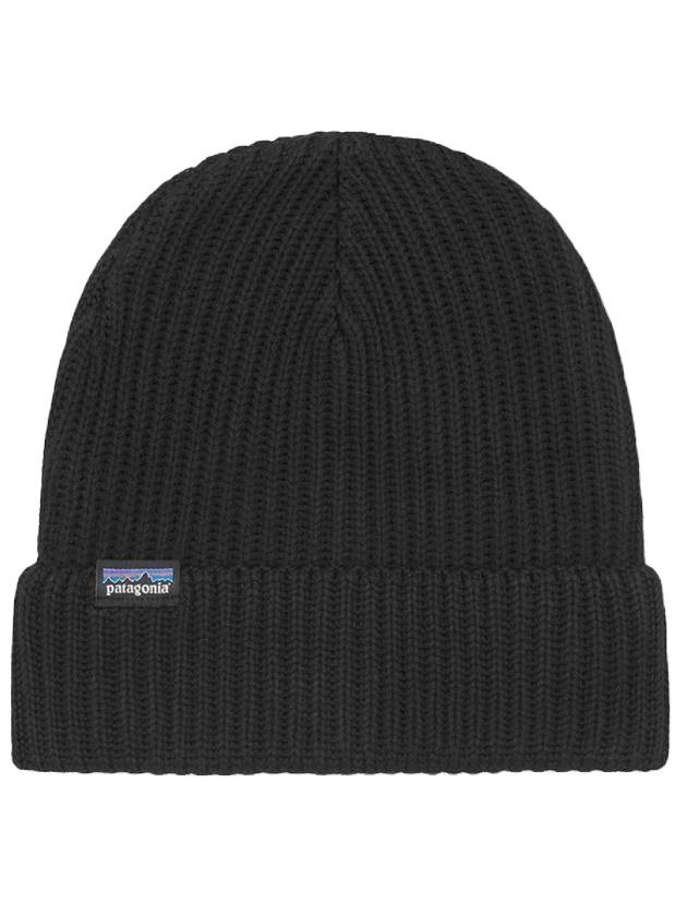 Fishermen's Rolled Logo Patch Beanie Black - PATAGONIA - BALAAN.