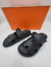 Chypre Calfskin Sandals Black - HERMES - BALAAN 2