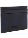 Check Leather Card Wallet Navy - BURBERRY - BALAAN 4