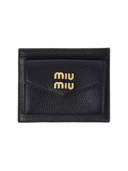 Logo Flap Card Wallet Black 5MC081 D728 - MIU MIU - BALAAN 1