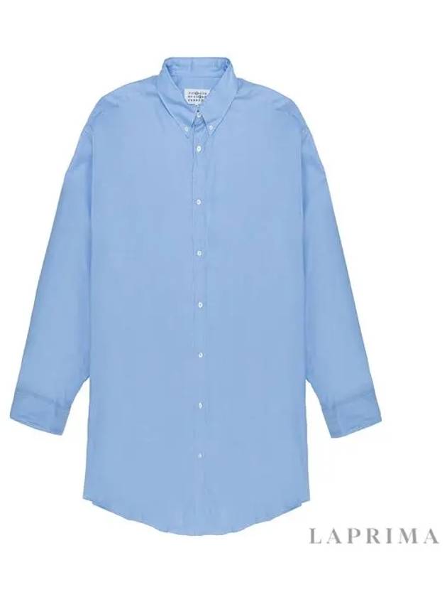 Oversized Fit Oxford Long Sleeve Shirt Blue - MAISON MARGIELA - BALAAN 5