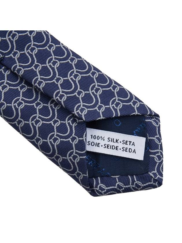 Ferragamo Men's Wave Print Silk Tie 35 0937 F BLU SCURO 0768208 - SALVATORE FERRAGAMO - BALAAN 9