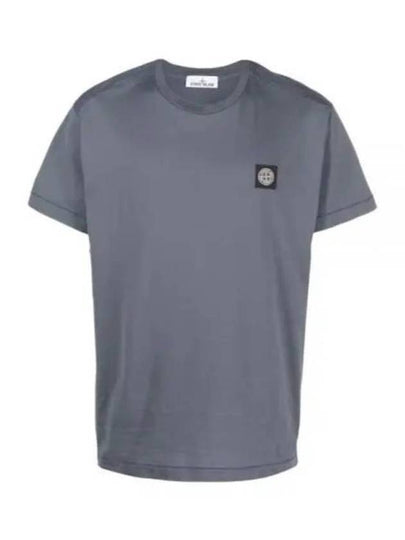 Slimfit Cotton Jersey Short Sleeve T-shirt Grey - STONE ISLAND - BALAAN 2