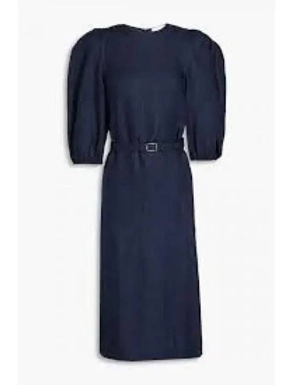 Women's Balloon Sleeve Midi Dress Navy - CHLOE - BALAAN 2