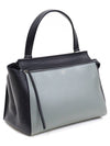 Celine 172603 Black Emerald Green Two tone Calfskin Silver Clad EDGE Large Tote Bag - CELINE - BALAAN 3