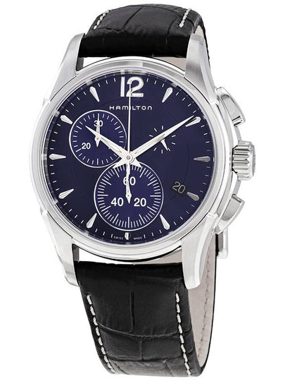 Jazzmaster Chrono Quartz Leather Watch Blue - HAMILTON - BALAAN 2