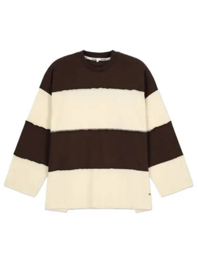 Cut over t shirt brown light beige long sleeve - SUNNEI - BALAAN 1