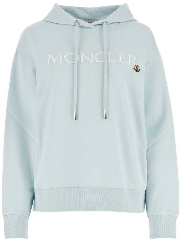 Embroidered Logo Hoodie Light Blue - MONCLER - BALAAN 1