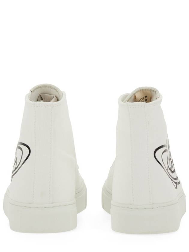 Logo Canvas High-Top Sneakers White - VIVIENNE WESTWOOD - BALAAN 3