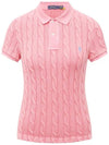 Women's Pony Embroidered Short Sleeve Collared Knit Top Pink - POLO RALPH LAUREN - BALAAN 2