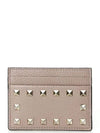 Rockstud Card Wallet Beige - VALENTINO - BALAAN 2