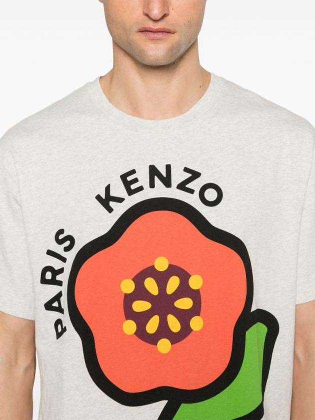 Logo Print Short Sleeve T-Shirt Grey - KENZO - BALAAN 6