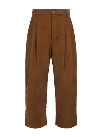 Rust Brown 6 Pleated Pants SS22P42RUSTCOT RUSTBROWN - HED MAYNER - BALAAN 1