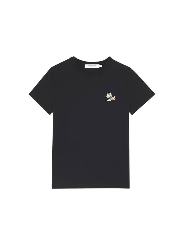 Dressed Fox Patch Short Sleeve T-Shirt Black - MAISON KITSUNE - BALAAN 1