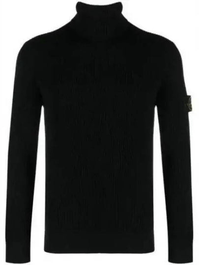 Men's Logo Patch Turtleneck Black - STONE ISLAND - BALAAN 2