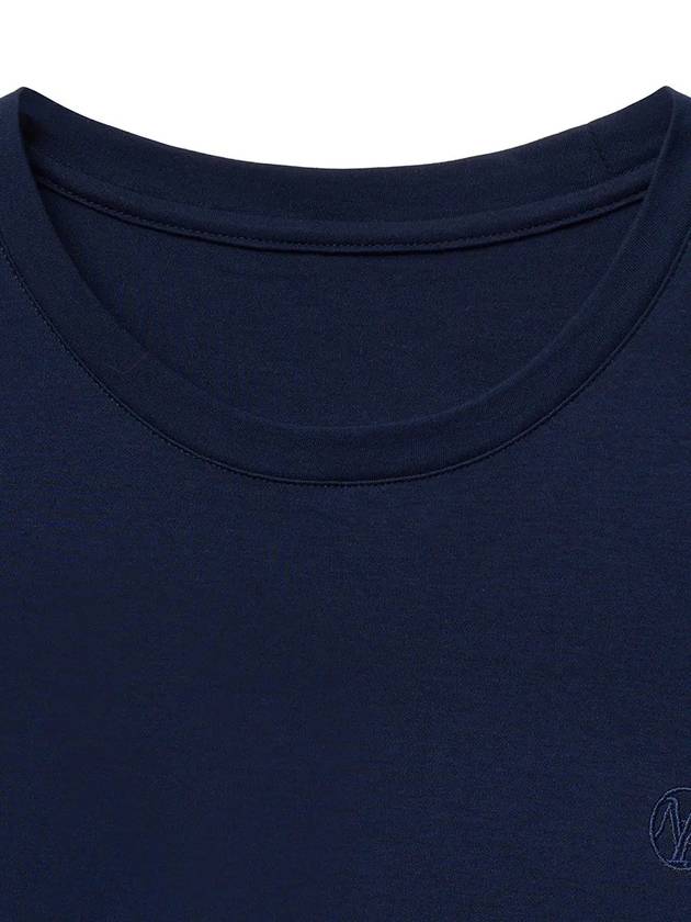 Supima Cotton Luxe Relax Short Sleeve T-Shirt Navy - NOIRER FOR WOMEN - BALAAN 6